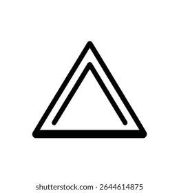 Featuring a simple yet striking image, the design consists of a bold, black outlined triangle inside another one. The background is transparent, giving many uses.