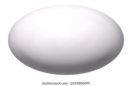 Featuring a smooth, white oval shape resembling an egg, floating gracefully on a bright white background, creating a clean and minimalist abstract composition full of purity and simplicity