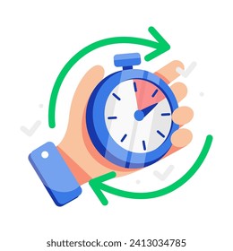 Featuring a stopwatch in hand, encapsulating concepts of time management, deadlines, and efficiency in task completion