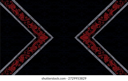 con un diseño de póster Templet con decoraciones ornamentales en una combinación de colores negro, gris y rojo