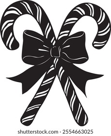 featuring two crossed candy canes vector art 