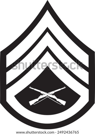 Featuring two crossed guns set against a striking black background, this emblem captures the essence of strength and vigilance in marine settings. Perfect for uniforms, apparel, or accessories.