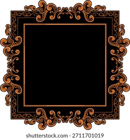 featuring a unique frame ornament design with a combination of brown and black colors