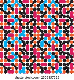 Featuring vibrant, organic shapes, this blob pattern style is perfect for adding a playful, modern touch to your designs. Its seamless repeatability makes it ideal for use in textiles, wallpapers.