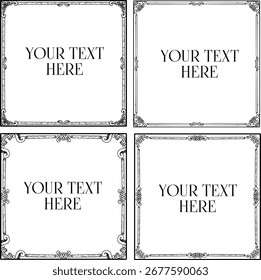 mit einem Vintage-Rahmenbündel-Design mit leerem Platz zum Hinzufügen von Text in der Mitte