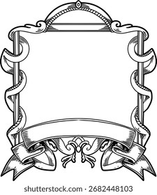  apresentando ornamentos de quadro vintage com esculturas e fitas para adicionar texto