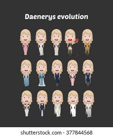 FEB 02, 2016: Vector Illustration Of Daenerys Targaryen (Game Of Thrones)