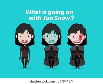 FEB 02, 2016: Vector Illustration Of Jon Snow (Game Of Thrones)