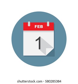 Feb 1 calendar icon. Vector illustration.