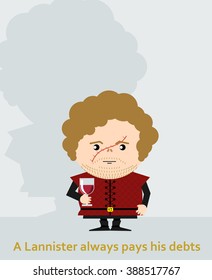 FEB 27, 2016: Vector Illustration Of Tyrion Lannister (Game Of Thrones)