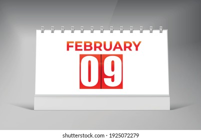 February 05 Desk Calendar Design Template. Single Date Calendar Design.