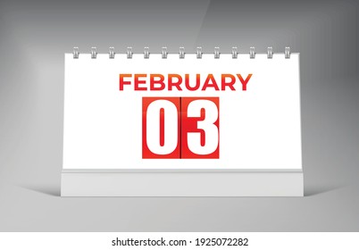 February 05 Desk Calendar Design Template. Single Date Calendar Design.