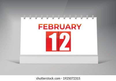 February 05 Desk Calendar Design Template. Single Date Calendar Design.