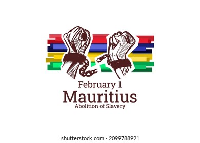 February 1. Abolition of Slavery of Mauritius. vector illustration. Suitable for greeting card, poster and banner.