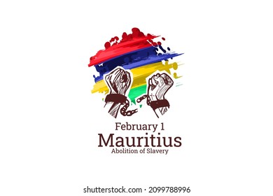 February 1. Abolition of Slavery of Mauritius. vector illustration. Suitable for greeting card, poster and banner.