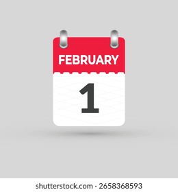 1º DE FEVEREIRO calendário Data Ícone Mês