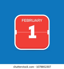 February 1 Calendar Flat Icon