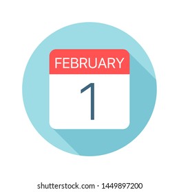 February 1 - Calendar Icon - Vector Illustration