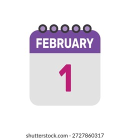 februar 1 symbol vektor beginnt mit bunt kalender seite