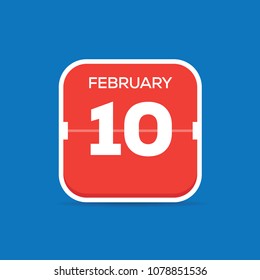 February 10 Calendar Flat Icon