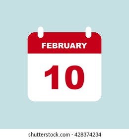 FEBRUARY 10 calendar Icon.