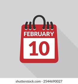 February 10 Calendar icon vector illustration.