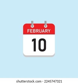February 10 Concept Design. Vector Illustration.