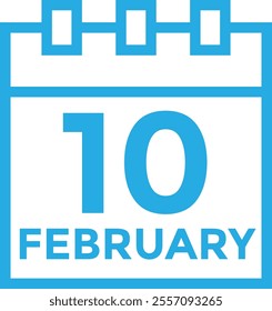 February 10 on calendar icon vector. Calendar vector icon. Deadline. Date. 