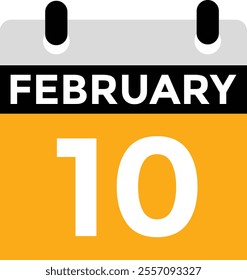 February 10 on calendar icon vector. Calendar vector icon. Deadline. Date. 