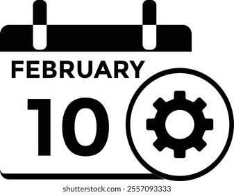 February 10 on calendar icon vector. Calendar vector icon. Deadline. Date. 