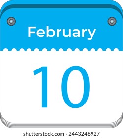10 de febrero ilustración vectorial simple