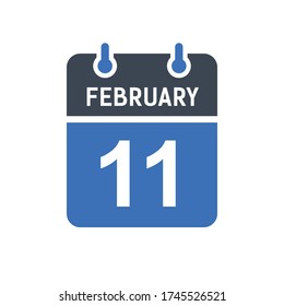 21. Februar Kalenderdatum Symbol, Symbol für Ereignisdatum, Kalenderdatum, Symbol-Design-Vektor Grafik