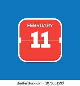 February 11 Calendar Flat Icon