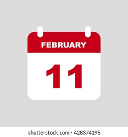 FEBRUARY 11 calendar Icon.
