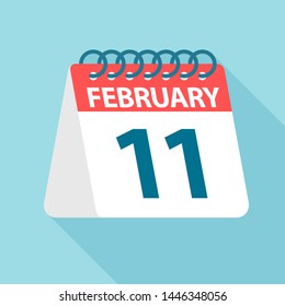 February 11 - Calendar Icon - Vector Illustration