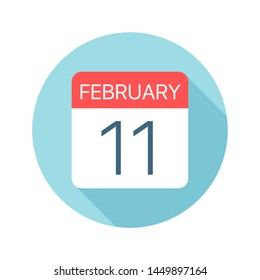 February 11 - Calendar Icon - Vector Illustration