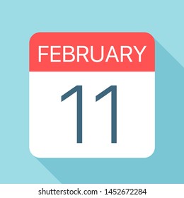 February 11 - Calendar Icon - Vector Illustration