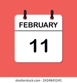 February 11. Daily Calendar icon for design. Simple design for business brochure, flyer, print media, advertisement. Easily editable.