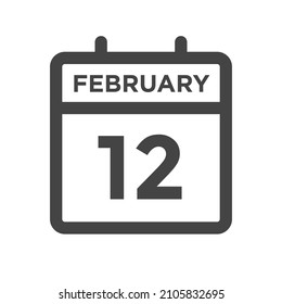 February 12 Calendar Day or Calender Date for Deadline or Appointment