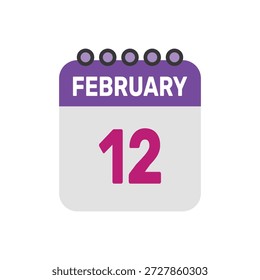 februar 12 icon vektor beginnt mit bunten kalender seite