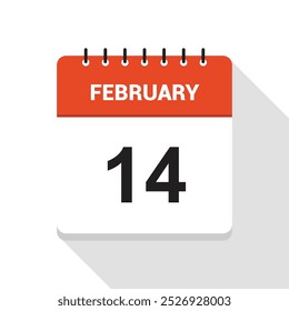Kalenderdatumssymbol vom 14. Februar