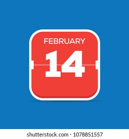 February 14 Calendar Flat Icon