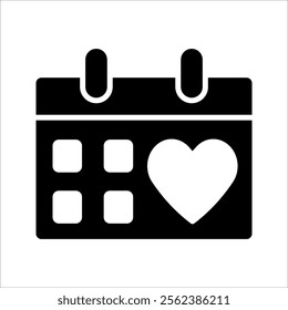 February 14, calendar icon. Valentines day. Love. Date. February 2025 Calendar Leaf, Blank Calendar Template. Stationery Design. Vector Illustration