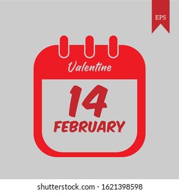 February 14 calendar vector graphic illustrations, which can be used for icons, web logos, backgrounds, profile icons, even application logos, and for Valentine's Day