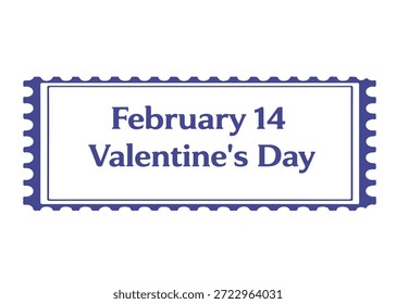 14 de febrero Icono de Vector de sello postal de San Valentín sobre fondo blanco
Sello de Vector sobre un fondo blanco