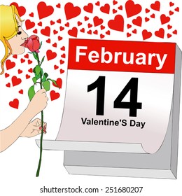 February 14, a declaration of love -  Illustration symbolic representative of the Feast of Love in the Valentine's day, February 14