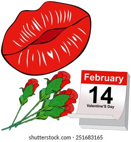 February 14, a declaration of love - Illustration symbolic representative of the Feast of Love in the Valentine's day, February 14