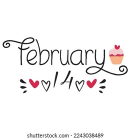 February 14, Happy valentine's day shirt Design Print Template Gift For Valentine's