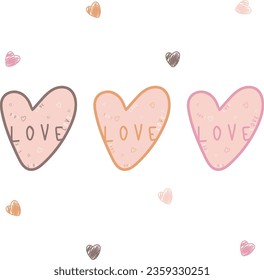February 14 postcard, love you card, vector, lettering, soft