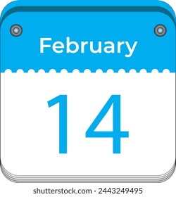 February 14 Simple Vector Illustration